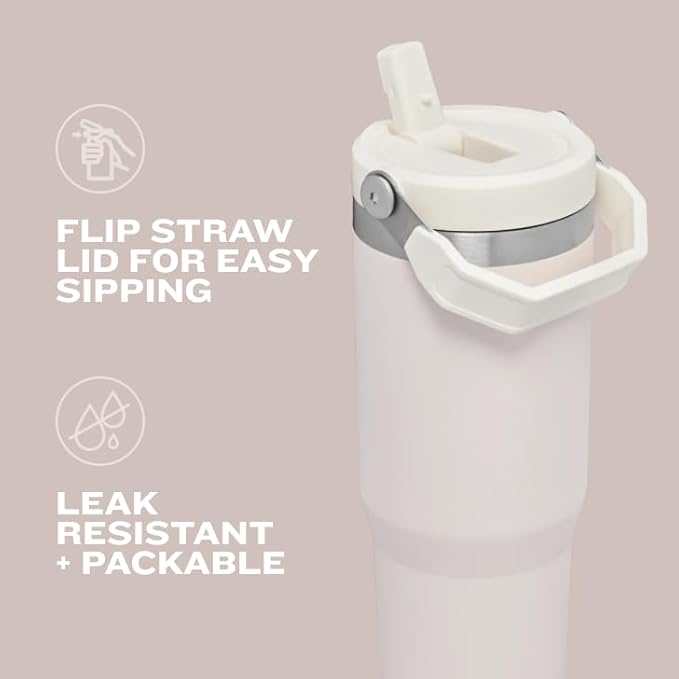 Stanley IceFlow 2.0 Flip Straw Tumbler with Handle 30 oz | Twist On Lid and Flip Up Straw | Leak Resistant Water Bottle | Insulated Stainless Steel | BPA-Free | Dried Pine