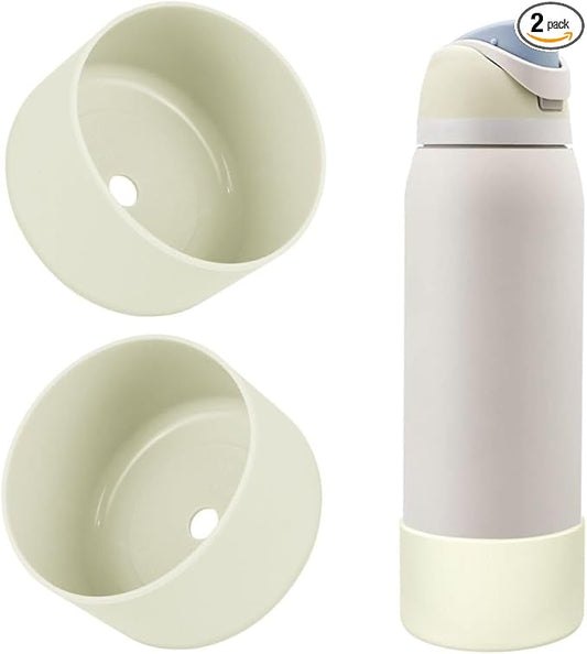 2PCS Silicone Water Bottle Boot, Compatible with Owala 24oz 32oz 40oz, Protective Anti-Scratch & Anti-Dent No Noise Sleeve Cover for FreeSip/Twist/Flip Water Bottles (Iced Breeze, 40oz)