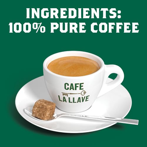 Cafe La Llave Dark Roast Ground Espresso Coffee, 10 oz Can – Authentic Cuban-Style, Rich Bold Strong Flavor – Intensely Aromatic Brew
