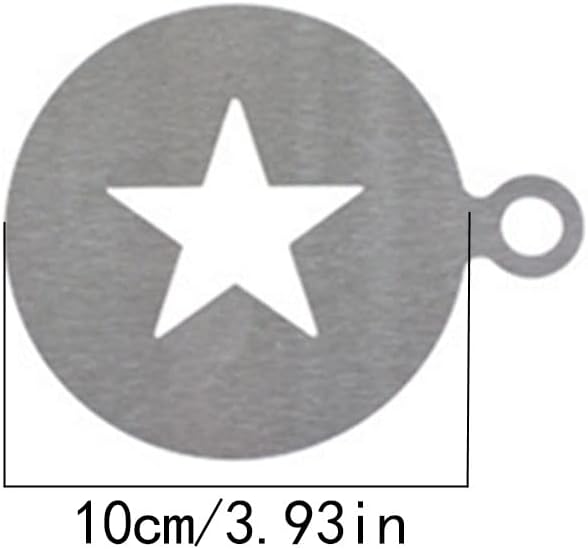 Stainless Steel Coffee Stencils，YUANGUNGUN Cappuccino Coffee Stencils Heart Star Shape Strew Pad for Latte Cappuccino Cupcake Cookies Hot Chocolate(2 Pcs)
