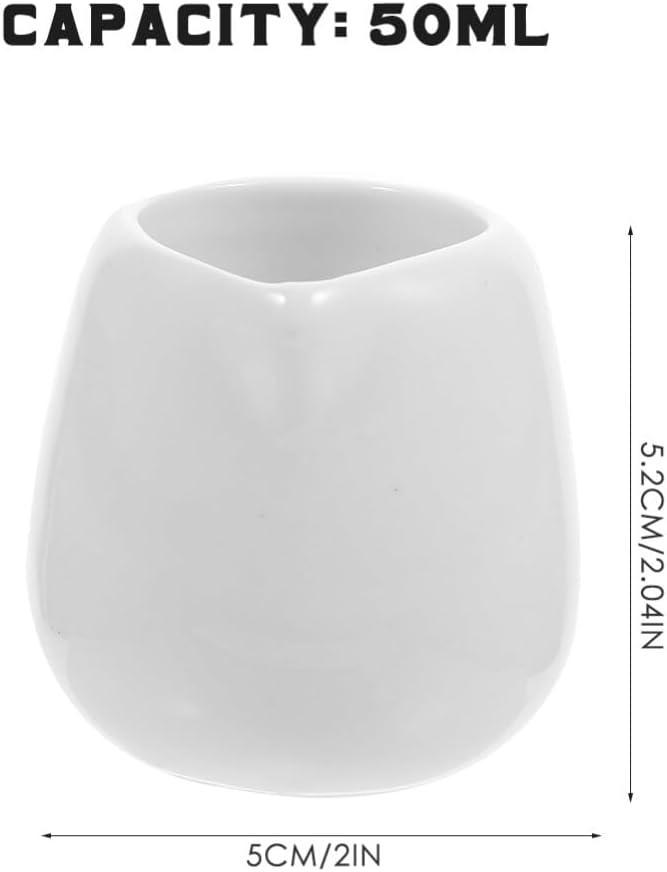 Mini White Ceramic Pitcher, 4pcs 1.7oz Ceramic Cream Jugs Porcelain Classic Creamers, Small Sauce Pitcher Serving Coffee Tea Milk Kitchen Serving Dispenser