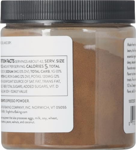 King Arthur Espresso Powder: Premium Baking Extract for Rich Chocolate Flavoring, 3 oz Reusable Jar, Kosher Certified - Enhance Your Desserts with Instant Coffee Intensity