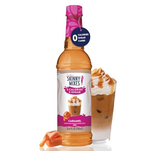 Jordan's Skinny Mixes Sugar Free Coffee Syrup, Caramel Pecan Coffee Flavoring Syrup, Zero Calorie Drink Mix, Lattes, Baking, Protein Shake or Cocktail, Dairy & Gluten Free, Kosher, 25.4 Fl Oz, 2 Pack
