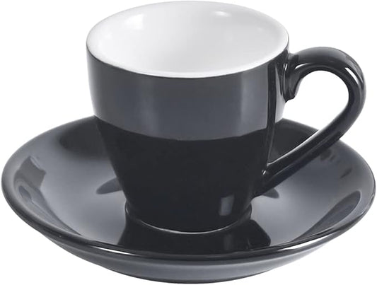ionEgg Porcelain Espresso Cup with Saucer, Espresso shot Cup, 80ml/2.7Oz, Black…