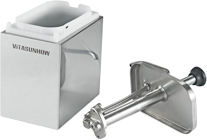 VITASUNHOW Sauce Pump Dispenser Stainless Steel Dispenser - Large Capacity Condiment Pump Dispenser Quantitative Pressure Head for Variety of Sauces (1002S)