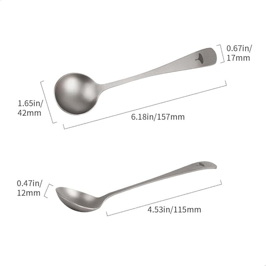 watchget Professional Coffee Cupping Spoon - 6.18 Inch Titanium Round Measuring Spoon for Espresso, Specialty Coffee, Baristas