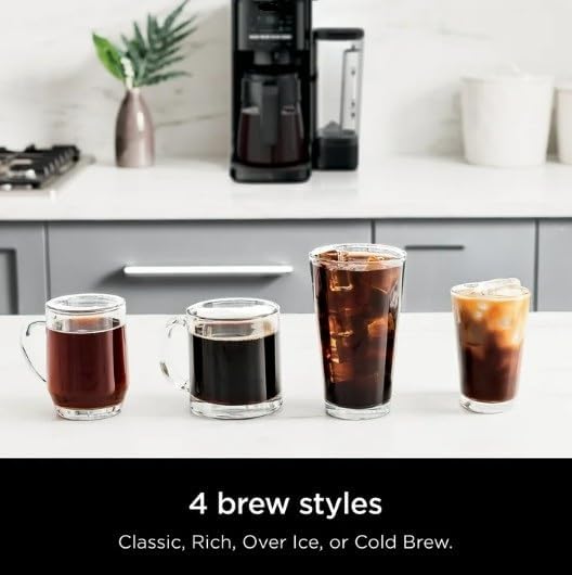 Ninja DualBrew Grounds & Pods Hot & Iced Coffee Maker with Rapid Cold Brew (model CFP 150), 4 Brew Style Choices, Foldable Single Serve Platform, Keep Warm Function, color Black