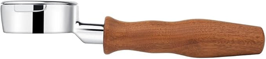 LILQ 58mm Bottomless Naked 2 Ears Portafilter Compatible with E61 Grouphead Machines– Includes 18–20g Basket (Rosewood)