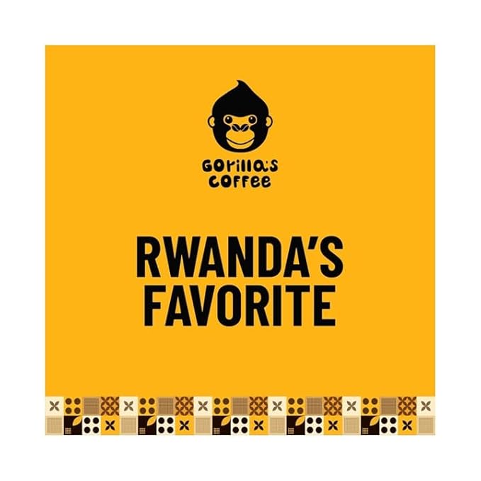 Gorilla's Coffee 100% Arabica - Dark Roast Ground Coffee, Fair Trade, Full Bodied, Bold, with a Touch of Smokiness | Premium Rwandan Coffee | Rich, Flavorful, and Aromatic (500g/17.6 oz)