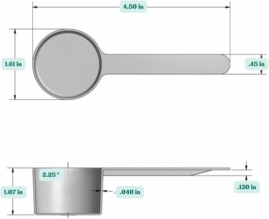 Supplement and Supply 2 Tbsp (1 Oz. | 6 Tsp | 29.6 mL) Long Handle Scoop for Coffee, Protein Powder, Pet Food, Spices, Grains, Dry Goods – Food-Grade BPA-Free Plastic Measuring Spoon (Pack of 1)