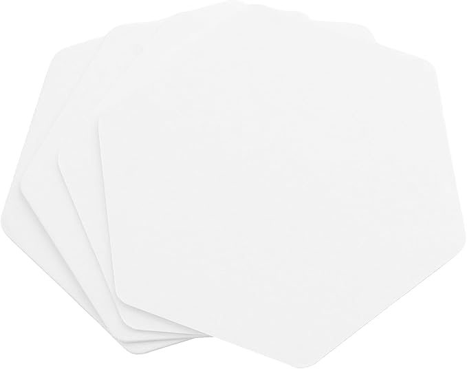 Hexagon Paper Coasters, 500 PCS 4 Inch Cardboard Drink Coasters White Paper Cup Mat for Drinks, Bar, Wedding