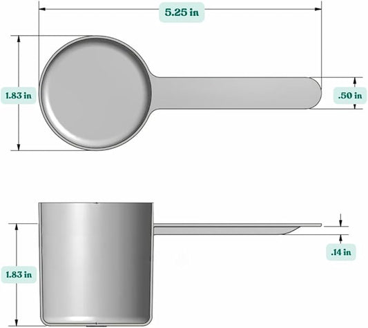 Supplement and Supply 67 mL (67 CC | 2.27 Oz.) Long Handle Scoop for Coffee, Protein Powder, Pet Food, Spices, Grains, Dry Goods – Food-Grade BPA-Free Plastic Measuring Spoon (Pack of 25)