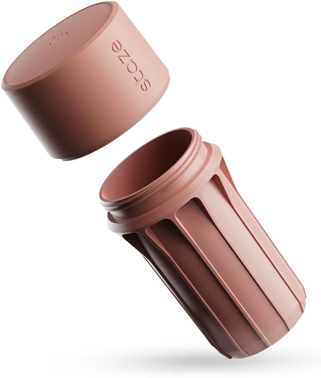 Staze Air Tight Smell Proof Container (148ml) – Vacuum Seal Stash Jar with UV Protection, Waterproof Food Storage Canister, Portable Small Smell Proof Jar for Coffee, Herb, Spice & Gummies - (CLAY)
