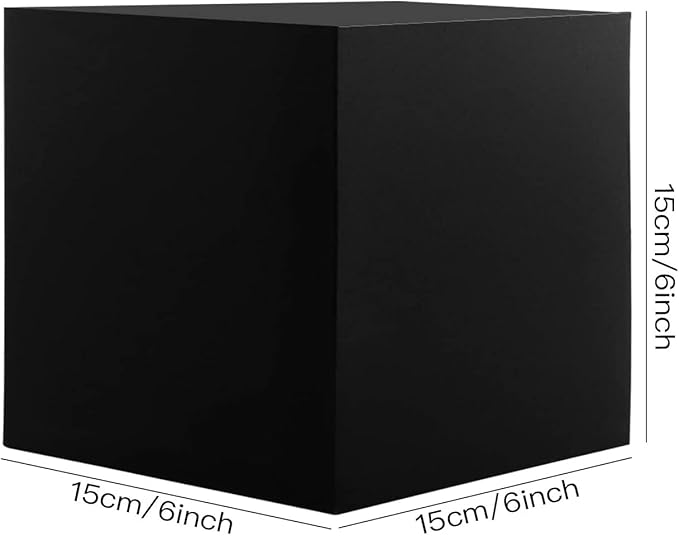 15 Pcs Black Gift Boxes, 6 x 6 x 6" Kraft Paper Cardboard Boxes - Perfect for Parties, Weddings, Birthdays, Christmas & Crafting