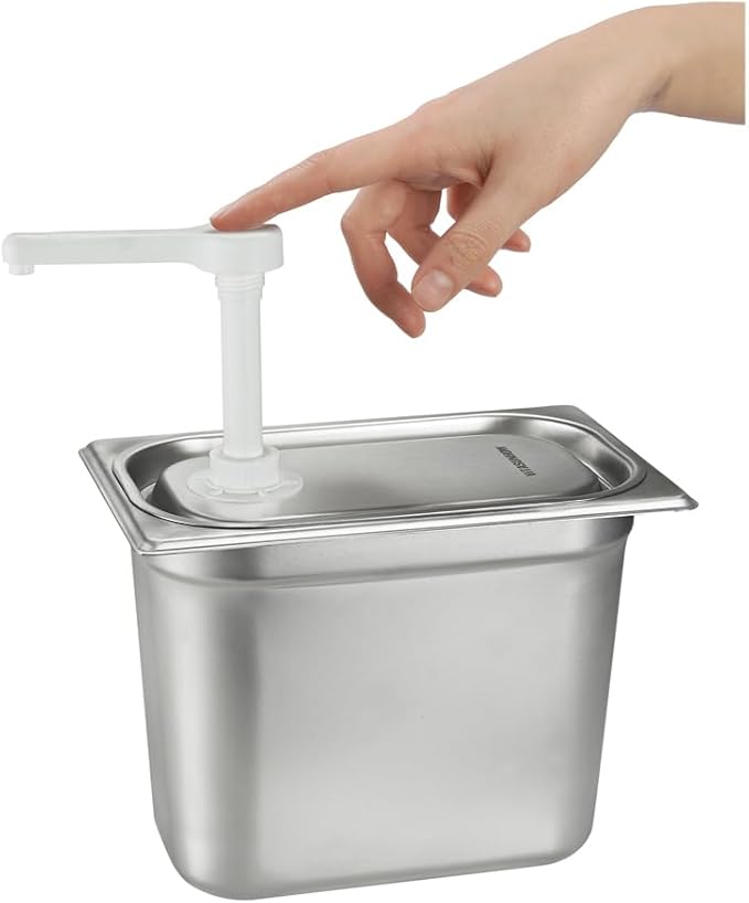 VITASUNHOW Condiment Pump Station, Sauce Dispenser Pump Seasoning Condiment Squeeze Pump Container with Base Removable Tanks,for Casual Fast Food, Western Restaurant (PP1055)