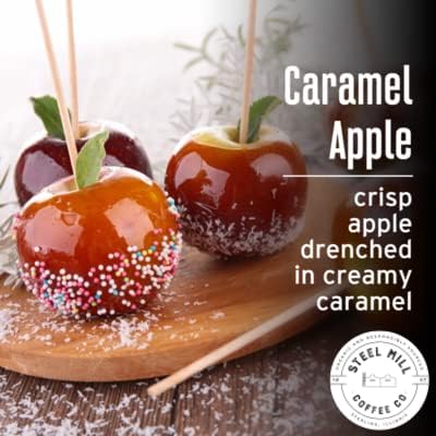 Steel Mill Coffee Co. Caramel Apple Whole Bean Coffee – 2 LB Bag | Medium Roast Colombian Arabica | Vegan, Gluten-Free, Sugar-Free, Dairy-Free | Grown in Colombia