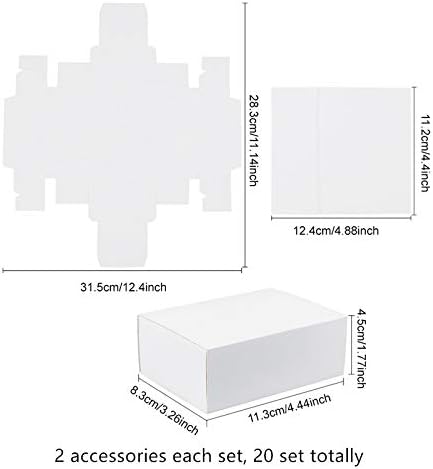BENECREAT 20 Pack Kraft Paper Drawer Box 4.5x3x1.7" Festival Gift Wrapping Boxes Soap Jewelry Candy Weeding Party Favors Gift Packaging Boxes, White