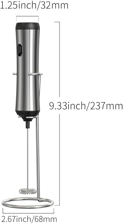 Kitchen small appliances Stainless Steel Rechargeable Milk Frother, Eco-Friendly Charging, Detachable Whisk for Lattes, Cappuccinos, Matcha, Hot Chocolate–Handheld Foam Maker with Metal Stand(Steel)