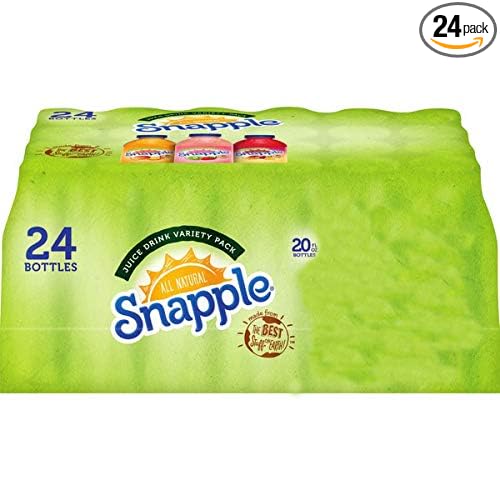 Snapple Juice Variety Pack, 20 Fluid Ounce (Pack of 24)