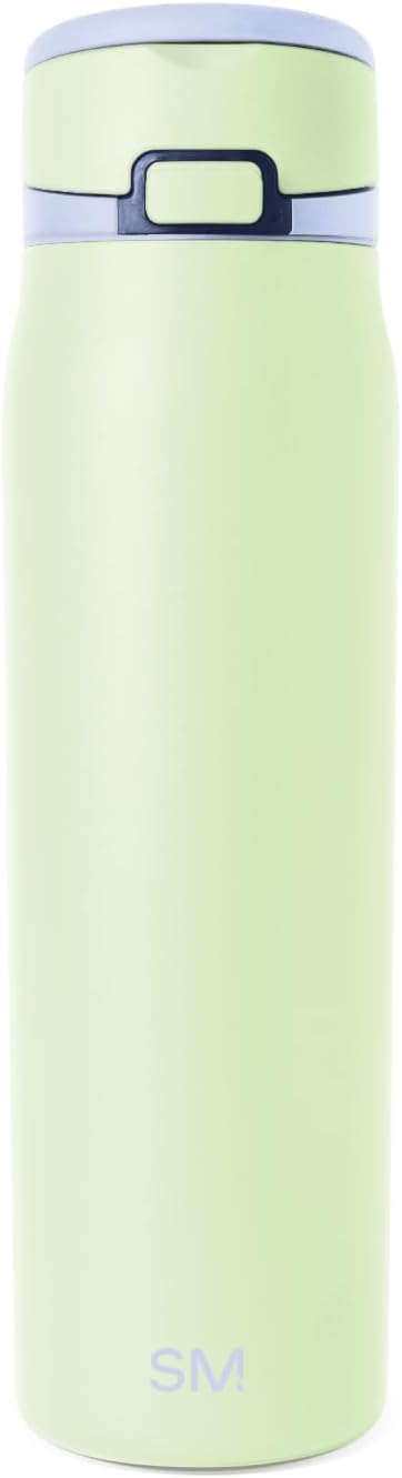 Simple Modern Mesa Loop Water Bottle with Covered Straw and Handle | 30oz Cup Holder Friendly Insulated Stainless Steel Bottles for Travel, Sports and School | Honeydew Melon