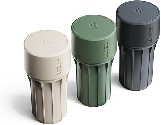 Staze Air Tight Smell Proof Container (148ml) – Vacuum Seal Stash Jar - Waterproof Food Storage Canister, Portable Small Smell Proof Jar for Coffee, Herb, Spice & Gummies - (CAMO TRIO)