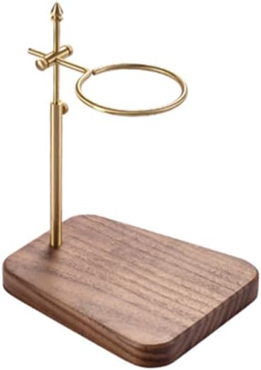 Pour Over Stand Coffee Station, Pure Copper Pour Over Coffee Dripper Height Adjustable Filter Stand with Walnut Wooden Base for Coffee Beer Drink Maker (pure copper with walnut base)