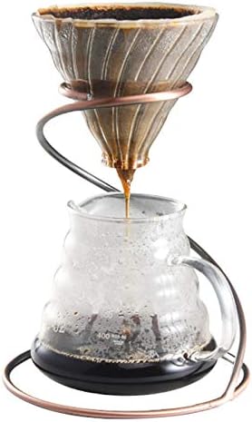 Reusable Metal Pour Over Coffee Dripper Stand Circinate Shaped,Bronze