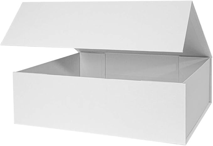 Upgrade 4PCS White Hard Extra Large Gift Box with Lid,16.5 x13 x5.3 Inches, Magnetic Gift Boxes for Clothes Robe Wedding Dress Sweater and Gifts,Reusable Foldable Bridesmaid Proposal Box