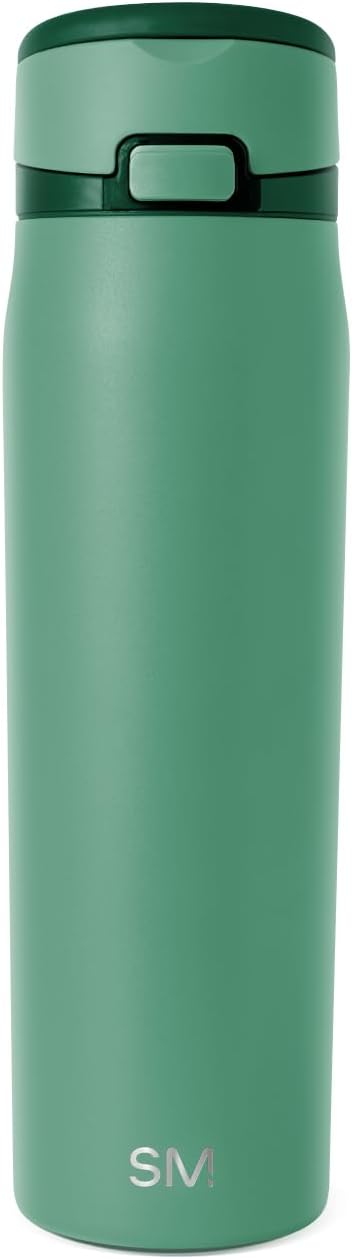 Simple Modern Mesa Loop Water Bottle with Straw | 24oz Cup Holder Friendly Insulated Stainless Steel Bottles for Travel, Sports and School | Basil