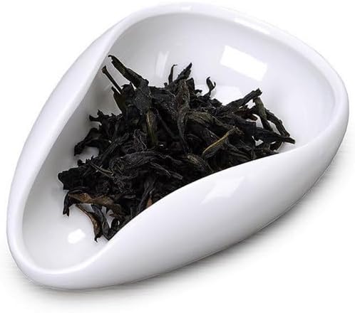 1 Piece Ceramic Coffee Beans Dosing Cup Coffee Bean Weighing Tray Coffee Bean Weighing Bowls Loose Leaf Tea Presentation Ceramic Tea Vessel Porcelain Cha He, 4 x 3 Inches, White