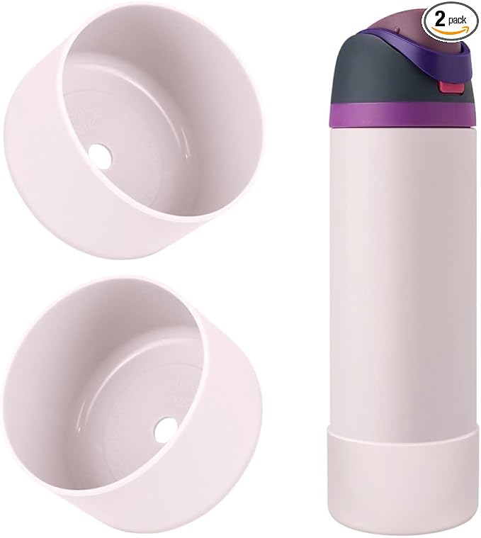 2PCS Silicone Water Bottle Boot, Compatible with Owala 24oz 32oz 40oz, Protective Anti-Scratch & Anti-Dent No Noise Sleeve Cover for FreeSip/Twist/Flip Water Bottles (Dreamy Field, 24oz)