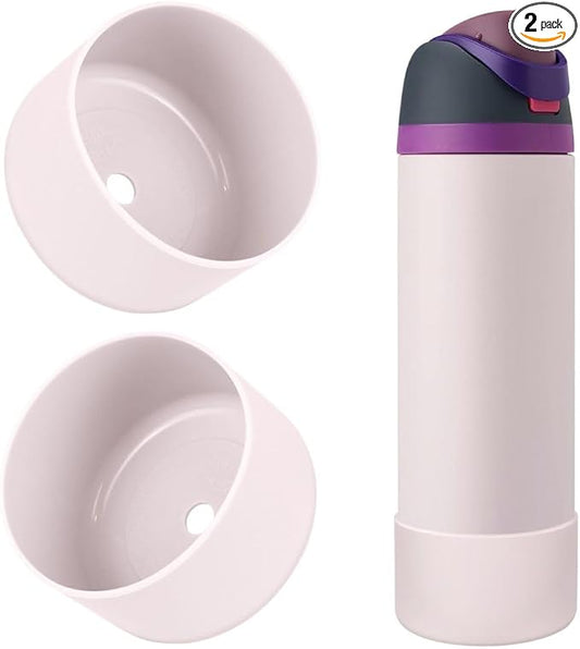 2PCS Silicone Water Bottle Boot, Compatible with Owala 24oz 32oz 40oz, Protective Anti-Scratch & Anti-Dent No Noise Sleeve Cover for FreeSip/Twist/Flip Water Bottles (Dreamy Field, 24oz)
