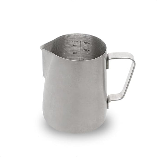 watchget Stainless Steel Milk Frothing Pitcher 12oz/350ml - Espresso Steaming Pitcher for Cappuccino, Latte Art, Coffee Machine Accessories Milk Jug Coffee Frother Cup, Matte Vintage