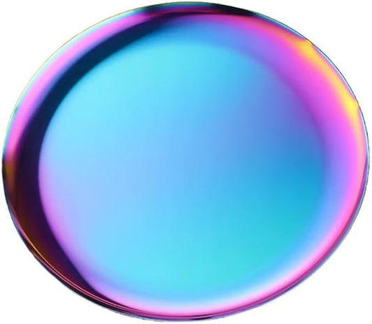 Serving Trays 7.9in Stainless Steel Decorative Tray Round Light Colour Tray for Kitchen Wedding Party Coffee Table