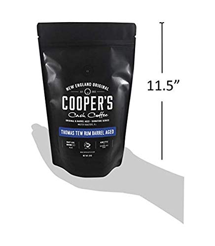 Rum Barrel Aged Coffee - Single Origin Rwanda Coffee Beans Aged in Thomas Tew RUM Barrels - 12 oz Bags, Ground Coffee