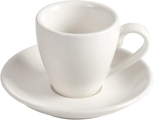 ionEgg Porcelain Espresso Cup with Saucer, Espresso shot Cup, 80ml/2.7Oz, White