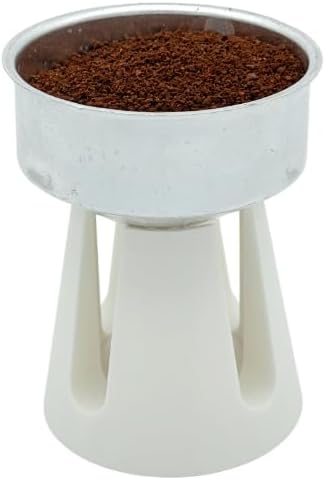 Stovetop Espresso Maker Funnel Stand - Greca Coffee Dosing Holder, Fits 3-Cup & 6-Cup Filter Baskets, Handmade (Matte White)