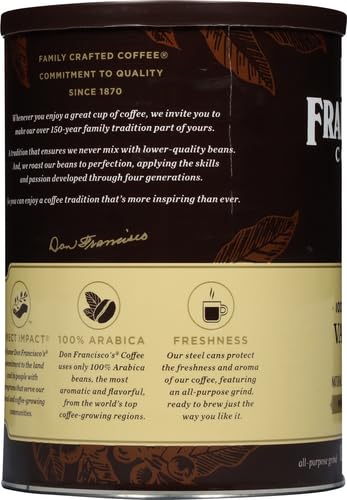 Don Francisco's Premium Vanilla Nut Ground Flavored Coffee: Rich, Aromatic 100% Arabica Beans - Family Crafted for a Delightful Morning Brew (12 oz Can) (Pack of 2)