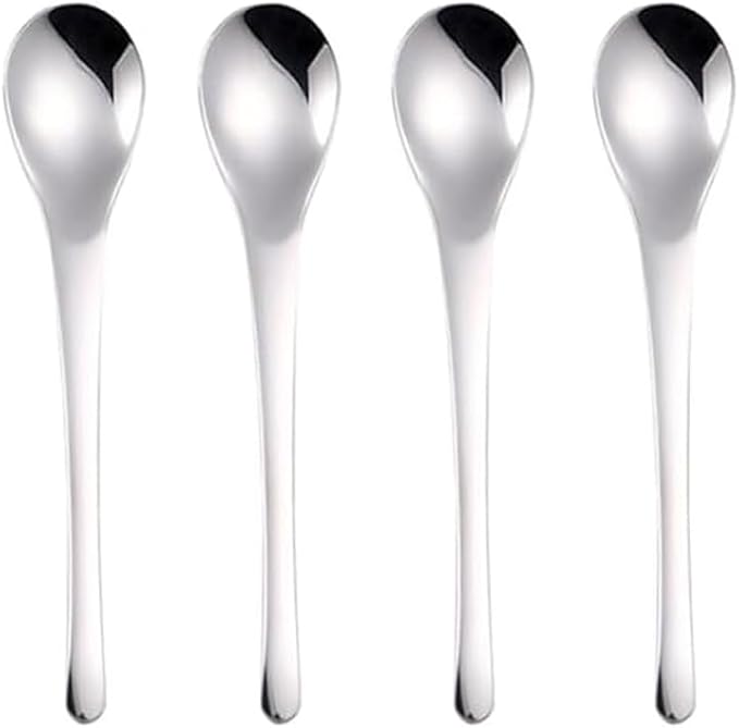Small Dessert Spoons,Coffee Spoons,Espresso Spoon,Ice Cream Spoons,Stainless Steel spoons,5 Inches,4 Pieces.