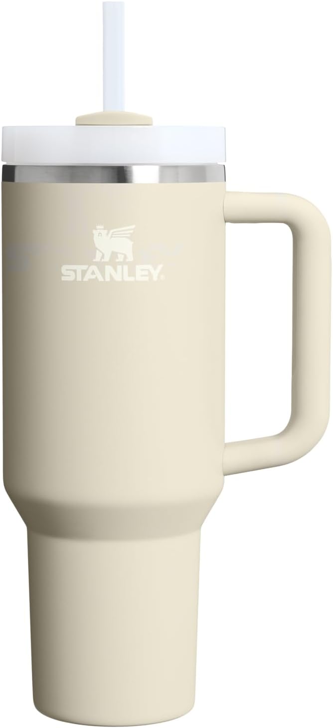 STANLEY Quencher H2.0 Tumbler with Handle and Straw 40 oz | Flowstate 3-Position Lid | Cup Holder Compatible for Travel | Insulated Stainless Steel Cup | BPA-Free | Exclusive Toasted Almond