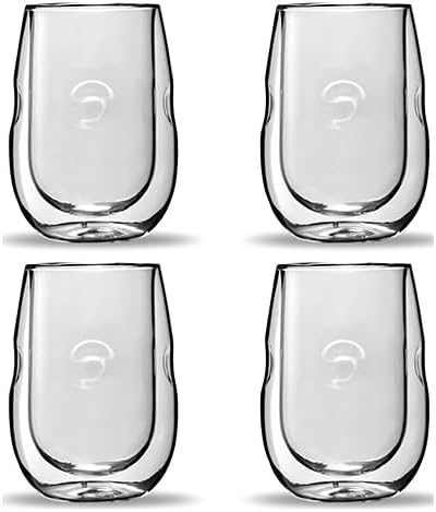 Ozeri Moderna Artisan Series Double Wall Insulated 10 oz Wine Glasses, Set of 4