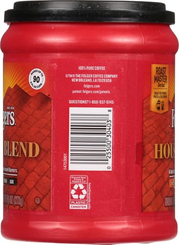 Folgers House Blend Ground Coffee, Medium Roast, 9.6 Ounce