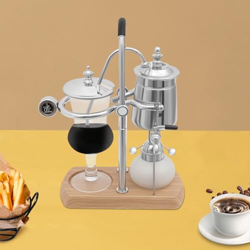 Royal Belgian Syphon Coffee Maker - Elegant Retro Design Vacuum Brewer, Premium Copper, Luxury Vintage Coffee Maker for Perfect Balance Brewing