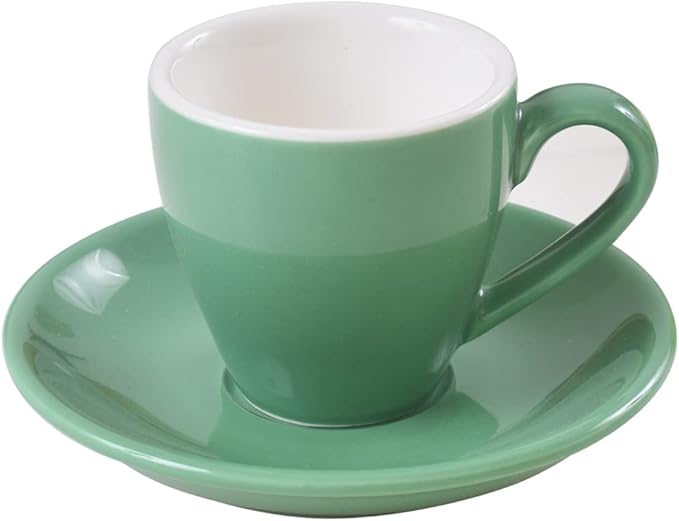 ionEgg Porcelain Espresso Cup with Saucer, Espresso shot Cup, 80ml/2.7Oz, Cyan