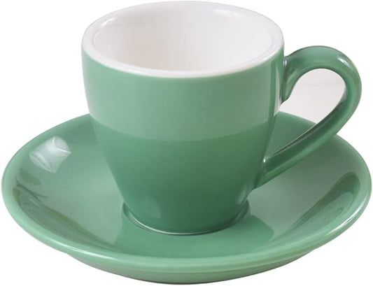 ionEgg Porcelain Espresso Cup with Saucer, Espresso shot Cup, 80ml/2.7Oz, Cyan