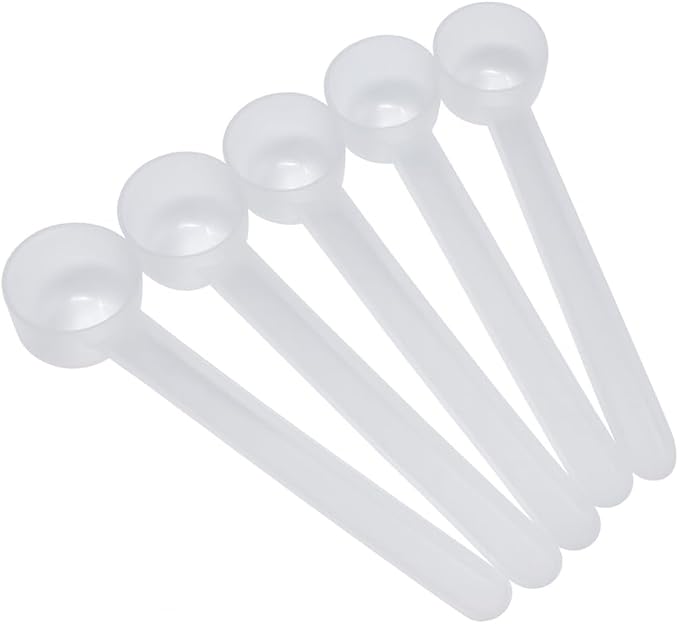 Supplement and Supply 2 Tsp (2/3 Tbsp | 10 mL) Long Handle Rounded Scoop for Coffee, Protein Powder, Pet Food, Spices, Grains, Dry Goods – Food-Grade BPA-Free Plastic Measuring Spoon (Pack of 5)