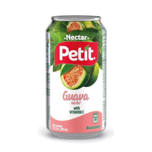 Petit Guava Nectar, 330 ml Cans (Pack of 24) – Refreshing Tropical Fruit Juice Beverage