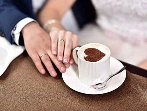 KaKuta Valentine's Day Cookie Stencils Coffee Cake Templates Decoration,20 Pcs Reusable Heart Love Powder Sieve Template for Coffee, Cake Stencils Decorating Baking Painting Mold Tools