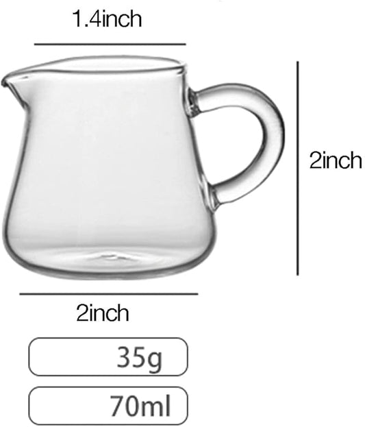 4pcs Mini Glass Creamer Pitcher Sauce Serving Pitcher Creamer Jug with Handle,2oz
