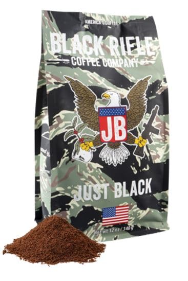 Black Rifle Coffee Company Just Black, 12oz Bag, Ground Coffee Medium Roast - Roasted Blend Made from Arabica Beans - Colombian & Brazilian Beans - Veteran Founded & American Made